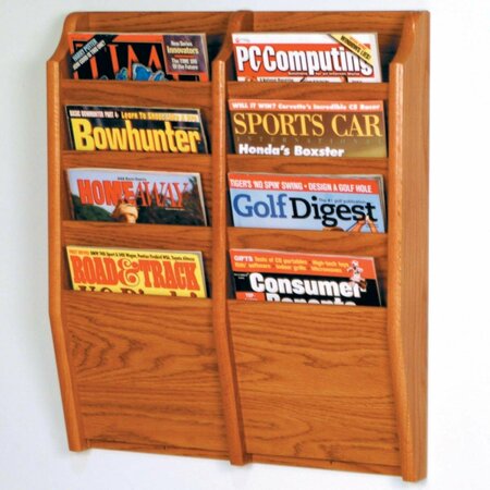 LATESTLUXURY Cascade 8 Pocket Magazine Rack - Black, Light Oak & Medium Oak LA3952941